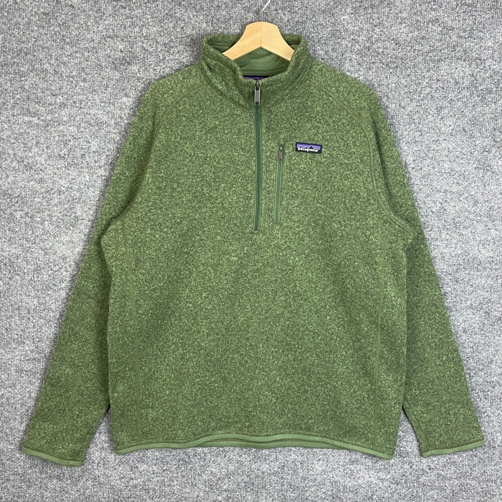 Patagonia Better Sweater Mens Large Green Quarter Zip Fleece Pullover